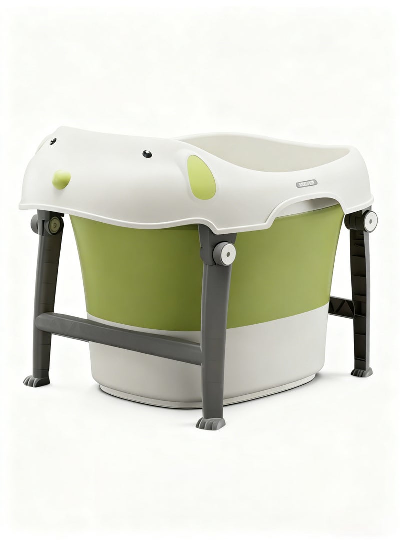 Children's Folding Bath Tub, Baby Bath Tub, Infant Bath Basin, Foldable Baby Bath Tub,With Anti-Slip Base And Temperature-Sensing Water Plug - Image 1